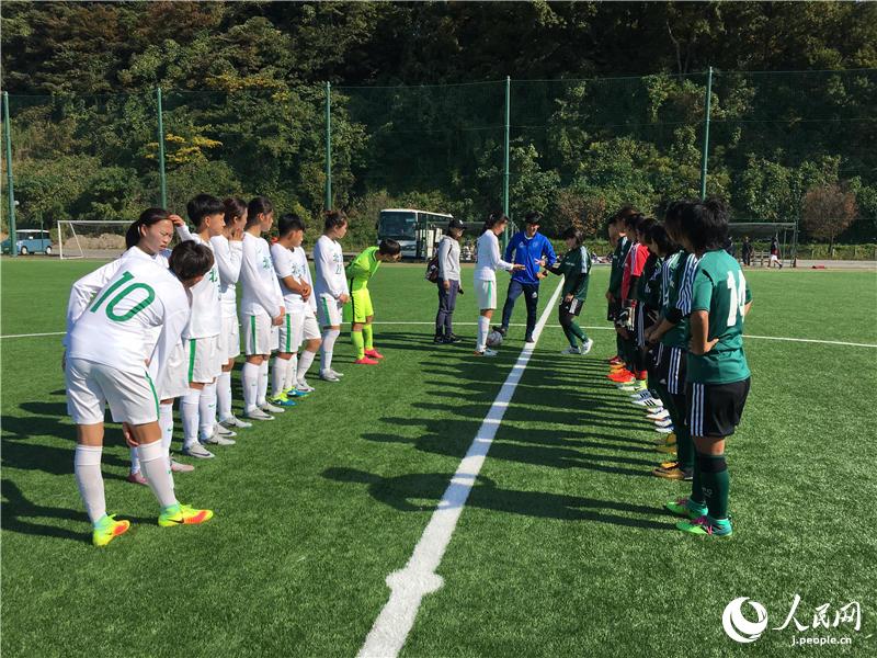 北京先農壇体育学校U-18女子サッカー　北陸大と交流