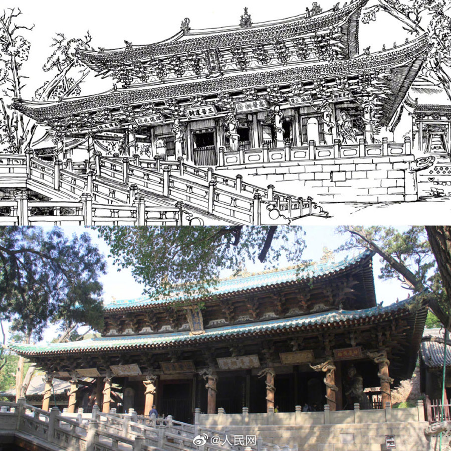 23年間で2500点！ペン画で古代建築を記録