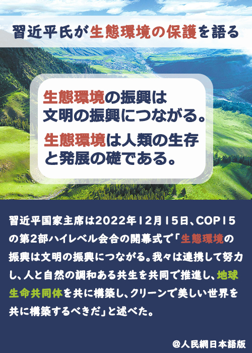 【習近平氏が生態環境の保護を語る】生態環境の振興は文明の振興につながる