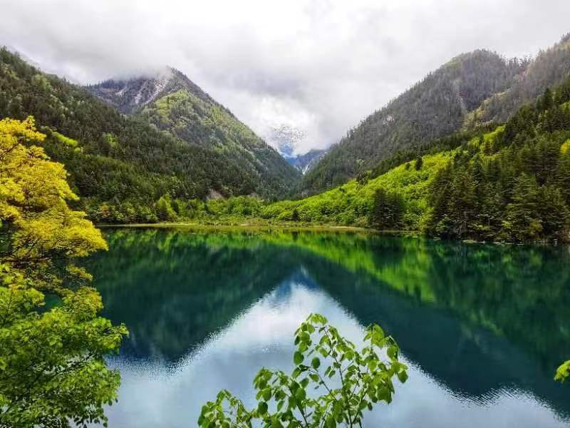 九寨溝の美しい風景（写真提供・九寨溝景勝地）。