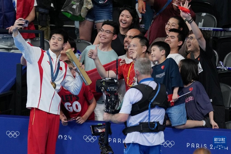 競泳男子100メートル自由形で中国の潘展楽選手が世界新で金メダル　パリ五輪